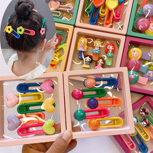 Épingle à cheveux mignonne pour bébé, ensemble de pinces à cheveux frontales pour enfants avec boîte - Product Image 1