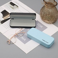 Étui rigide pour lunettes de soleil en cuir PU rectangulaire, boîte de rangement pour lunettes avec logo personnalisé, étui de protection portable pour lunettes