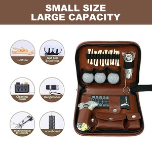 Usine Personnalisé <span class=keywords><strong>Golf</strong></span> Boîte Cadeau Outil Pu Sac Accessoires De <span class=keywords><strong>Golf</strong></span> Kit Tee Ball Brosse De Nettoyage Télémètre Clip Tableau De Bord - Product Image 3