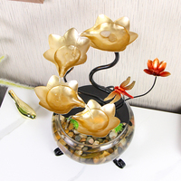 Fontaine décorative de table en résine, style minimaliste et luxueux, motif poisson, pour salon ou bureau