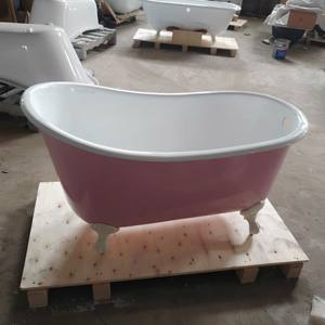 <span class=keywords><strong>Bañera</strong></span> de Hierro Fundido Rosa Personalizada Beigelai BGL-70, Diseño Tradicional, Función de Remojo, Independiente, Cromada, para Villa - Product Image 4