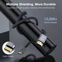 Câble Mini HDMI vers HDMI plaqué or 1,5 m 4K 60Hz, cordon de connexion vidéo et audio haute définition pour appareil photo numérique, caméscope, tablette
