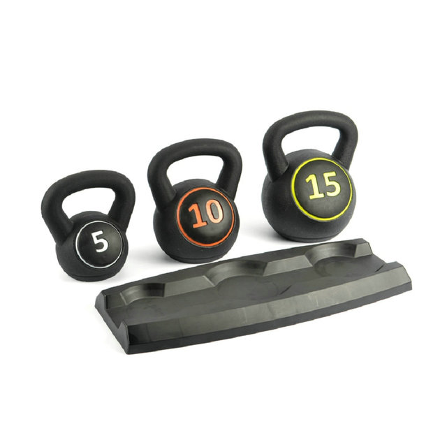 GYMKO Gym Fitness Equipment Cement Plastic Kettlebell Set