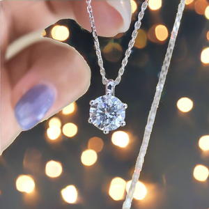 Colgante de Diamante Cultivado en Laboratorio de 1.0CT, Oro Sólido de 18K, Collar con Diamante Suelto, Claridad VS1, Color D, Estilo Clásico, Chapado en Rodio, Brillante - Product Image 2