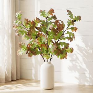 1 branche d'arbre de chêne artificielle, 37,8 pouces de long, avec feuilles et baies, pour la décoration de fêtes, mariages et maisons - Product Image 1