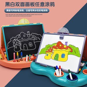 Meja Proyektor Edukasi Multifungsi Anak-Anak dengan Papan Gambar Magnetik Dua Sisi, Set Meja Belajar Melukis untuk Anak-Anak - Product Image 3