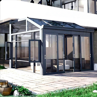 Véranda en aluminium à double vitrage, modulaire, préfabriquée, en verre, moderne, résidentielle, pour jardin extérieur, terrasse, patio