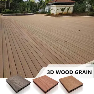 Outdoor Park Road High Resistance WPC Board 140*25mm Anti-rot 3d wood Grain Flooring Wpc Decking Panels