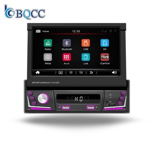 Bqcc 7 \ "1din phổ Carplay có thể thu vào màn hình FM AM <span class=keywords><strong>RDS</strong></span> BT USB Bảng điều khiển Stereo với hỗ trợ đảo ngược gương liên kết đài phát thanh xe RGB - Product Image 1