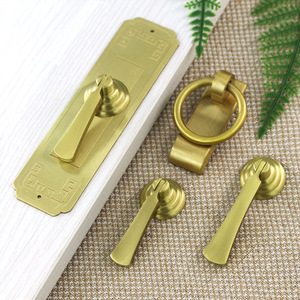 New Chinese Style Brass Lever Handles For Cabinet Drawer Durable All <b>Copper</b> Pull <b>Knobs</b> - Product Image 1