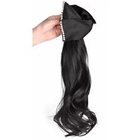 Coolhair Extension de cheveux synthétique pour femme, en fibre haute température, longue, ondulée, avec pince à perles, portable