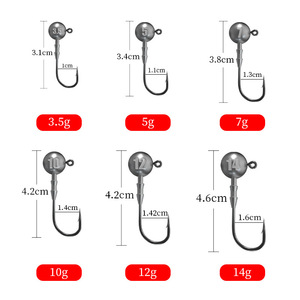 Triangular Jig Head Lure Hook 3.5g-14g Barbed Freshwater Fishing Bass Lure Hooks High Carbon Steel Lead Head Hook - Product Image 1