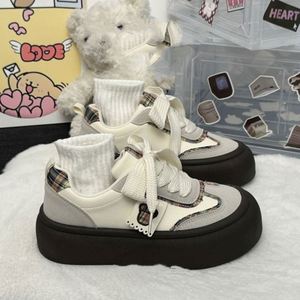 Trendy Versatile Thick <b>Sole</b> Low Top Shoes Women 2026 Spring Autumn Heightening Wear Resistant Casual Board Shoes - Product Image 5