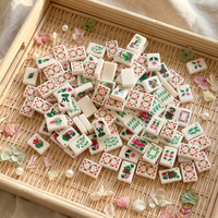 Jeu de Mahjong Américain de Luxe Écologique Forêt Tropicale avec Tuiles en Acrylique de Haute Qualité Design Portable