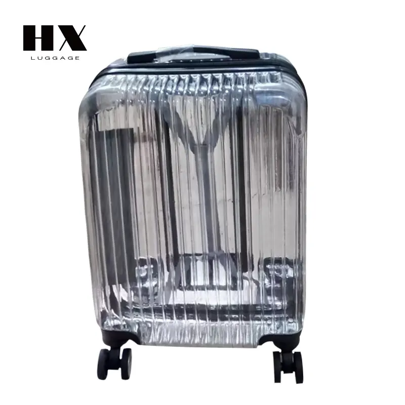 ABS/PC, bolsas de viaje ligeras totalmente transparentes, equipaje, caja de contraseña de 20 pulgadas, Maleta, caja de ruedas universal, estuche de mano