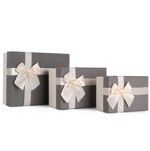 Customized logo Bow ribbon Flip box with Color printing Gift boxes use for packaging