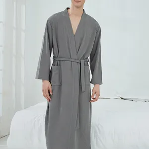 NANTEX卸売ロングホテルワッフルバスローブスパコットン女性ワッフル着物バスローブ