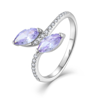 Bague de Fiançailles et de Mariage QX Personnalisée OEM en Argent Sterling 925 Plaqué Or Rose 18K avec Zircon Cubique pour Femme