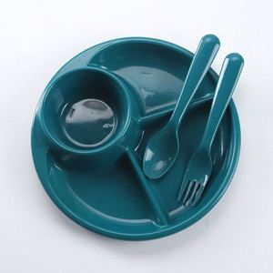 Ensemble d'alimentation pour bébé en silicone de qualité alimentaire sans BPA, assiette avec ventouse, cuillère et fourchette, logo personnalisable - Product Image 1