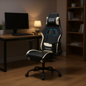 Sedia da Gaming Estrema in Pelle PU con Braccioli 4D, Base a Cinque Stelle con Ruote, Design Contemporaneo per Casa e Ufficio - Product Image 2