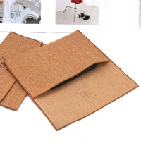 Pochette en jute écologique et recyclable pour portefeuille, vêtements de bébé, sac cadeau en lin avec logo personnalisé imprimé naturel
