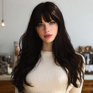 Smilco Nhật Bản và Hàn Quốc tính khí thời trang dệt Tóc Giả sóng lớn tự nhiên tóc giả màu đen Nhà cung cấp sm7611 - Product Image 4