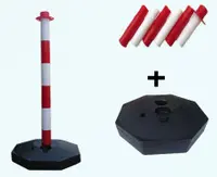 Poste delineador de barrera portátil de control de multitudes poste de cola barato de plástico - Product Image 3