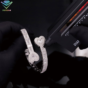 Bracelet Cœur en Argent Sterling 925 Plaqué Or 18K avec Diamant Moissanite Couleur D VVS Certifié GRA – Idéal pour un Cadeau - Product Image 6