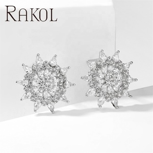 Lakor EP5651 Famous Lucky Happiness 10 Round Cubic Zirconia Exquisite Women's Jewelry Girl Gold <b>Earrings</b> - Product Image 2