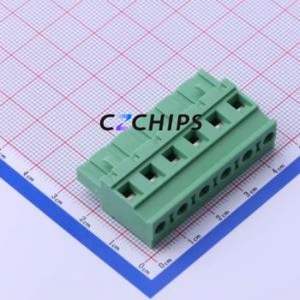 DB2EKA-7.62-6P-GN-S Plug-in Terminal Block P=7.62mm Connector Male Plug 1x6P 7.62mm Green - Product Image 2