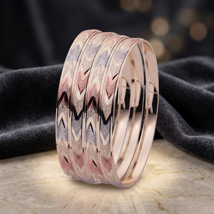 Vente en gros de bracelets remplis d'or 3 tons à la mode, bracelets multi-tons à la mode, bracelets formés d'or 3 tons, ensemble de bracelets en laiton tricolores - Product Image 4