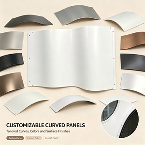 Système de façade en aluminium courbé, panneau mural extérieur décoratif pour hall d'exposition, centre commercial, revêtement de bâtiment - Product Image 5