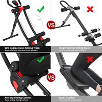 Wellshow Ab équipement d'entraînement Abs Machine pour l'entraînement de l'estomac dans la salle de sport à domicile Pliable Core & Abdominal Exercise Fitness Equipment