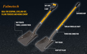 Outils de jardinage de site robustes <span class=keywords><strong>poignée</strong></span> en fibre de verre <span class=keywords><strong>pelle</strong></span> <span class=keywords><strong>à</strong></span> bouche carrée renforcée - Product Image 2