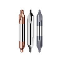 Foret de centrage double embout en carbure de tungstène revêtu AlTiN 60 degrés pour alliage d'aluminium, cuivre, acier inoxydable, acier de moulage