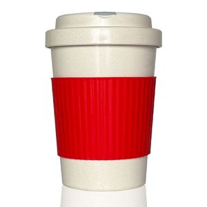 Gobelet isotherme de voyage en biomasse durable de 12 oz, tasse en fibre de bambou, fond rond, gobelets en plastique - Product Image 1
