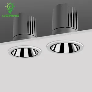 Ushine高品质防眩光设计黑白筒灯铝嵌入式天花板发光二极管聚光灯