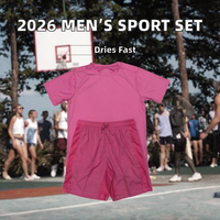 Ensemble Sportswear Homme Été 2026 – T-shirt et Short Décontracté Minimaliste Respirant à Séchage Rapide, 100% Polyester Imprimé Numérique