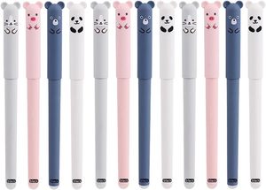 STELLAR PATH Stylo Gel Effaçable en Plastique Bleu Cristal à Pointe Fine 0,5 mm, Modèle Ours de Dessin Animé, Facile à Tenir, Idéal pour l'École et le Bureau - Product Image 1