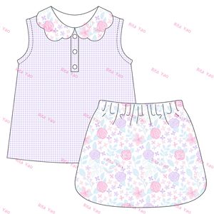 Set di Abbigliamento <span class=keywords><strong>per</strong></span> <span class=keywords><strong>Bambina</strong></span> con Stampa Personalizzata, Completo Due Pezzi con Gonna e Canotta, Colletto a Festoni, Set Sportivo con Gonna-Pantalone <span class=keywords><strong>per</strong></span> Bambine - Product Image 3