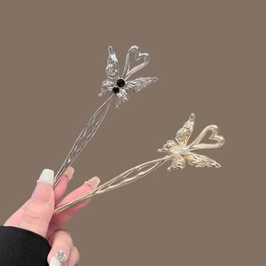Horquilla con diseño de mariposa para mujer, estilo chino, con perlas, exquisita, para Cheongsam, Hanfu, accesorios versátiles para el cabello, regalo - Product Image 3