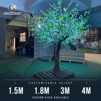 Arbre artificiel à fleurs de cerisier LED commercial, éclairage extérieur IP65, pour parcs à thème, mariages, complexes hôteliers, décorations lumineuses de vacances