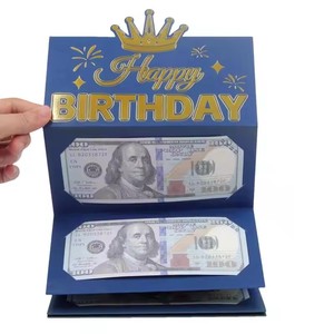 Birthday Gift Wallet Greeting Card Creative Birthday Folding Cash Holder Folding Red Envelope Birthday Gift Envelope for Kids