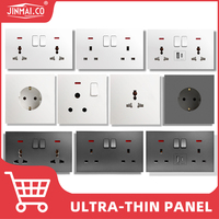 Enchufe de Pared Inteligente de 18W con Puertos USB-A y USB-C de Carga Rápida, Interruptor Universal de 4A, Corriente Nominal de 13A, Enchufe de Plástico para Reino Unido/China
