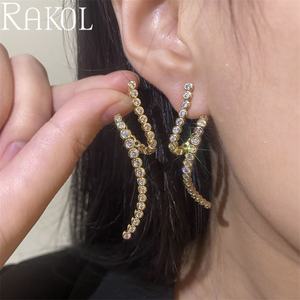 أقراط بيان هندسية للفتيات راكول EP2793 موضة 18 قيراط مطلية بالذهب من الزركون - Product Image 2