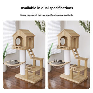 Promotion : Arbre à chat en bois massif avec capsule spatiale et griffoir en jute non toxique – Vente directe usine - Product Image 4