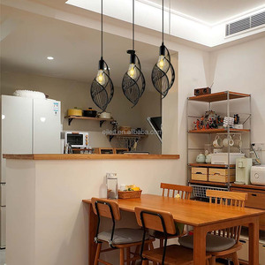 Mặt dây chuyền màu đen ánh sáng đèn trần sắt với cụm sắt chụp đèn cho Nhà bếp đảo khách sạn in0221 - Product Image 3