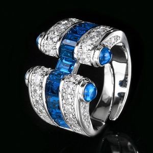 XILIANGFEIZI 2025 Bijoux de Luxe : Bague Homme Style Rétro Princier <span class=keywords><strong>Royal</strong></span> en Cristal Bleu Imitation Européen-Américain - Product Image 6