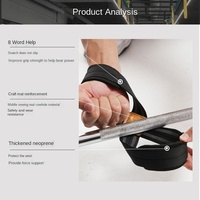 Fitness Booster - Correas de Muñeca Ajustables de Neopreno Antideslizantes con Agarre Tipo Capullo para Levantamiento de Pesas, Guantes de Levantamiento de Pesas con Diseño de 8 Caracteres para Tracción Intensa, Personalizables
