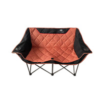 Chaise de camping double surdimensionnée AITOP, pliable, deux places, robuste, pliable en quatre, avec porte-gobelet, fauteuil